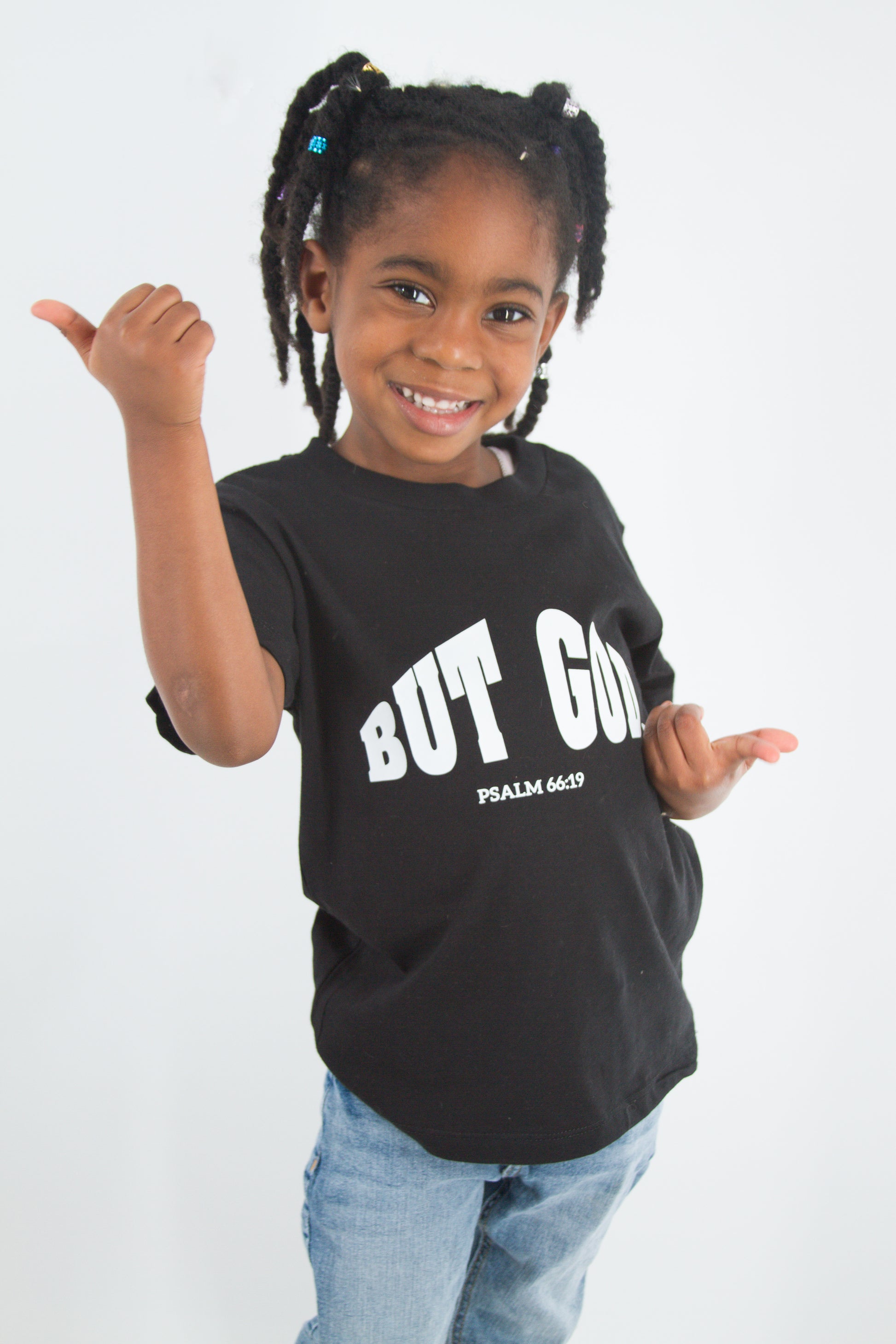 But God t-shirt in black with white writing