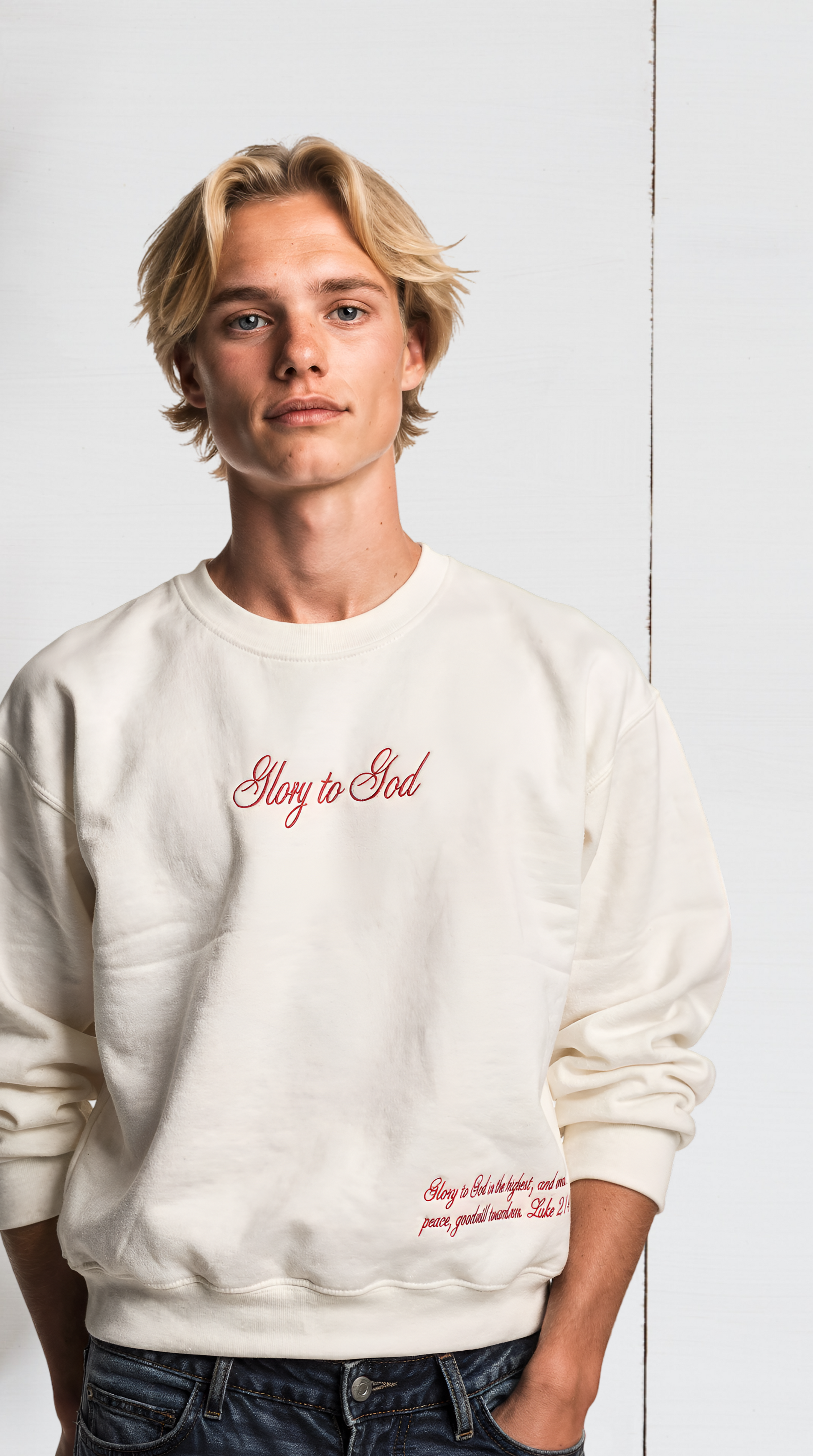 Glory to God | Embroidered Faith-based sweater | Luke 2:14