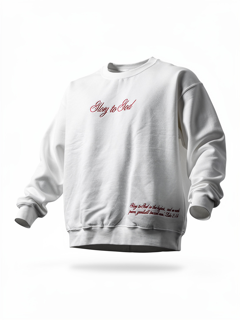 Glory to God | Embroidered Faith-based sweater | Luke 2:14