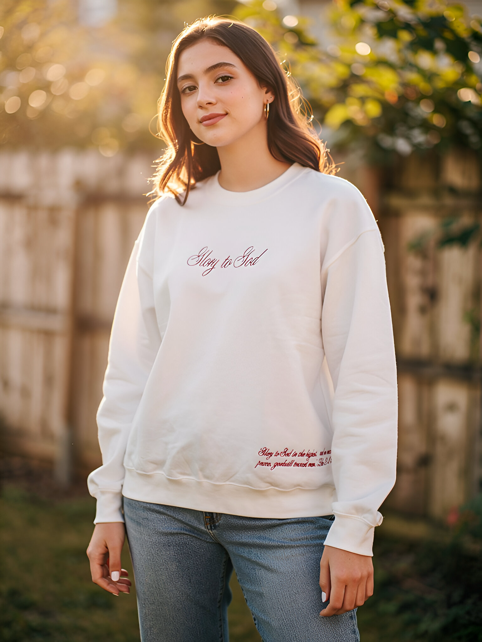 Glory to God | Embroidered Faith-based sweater | Luke 2:14
