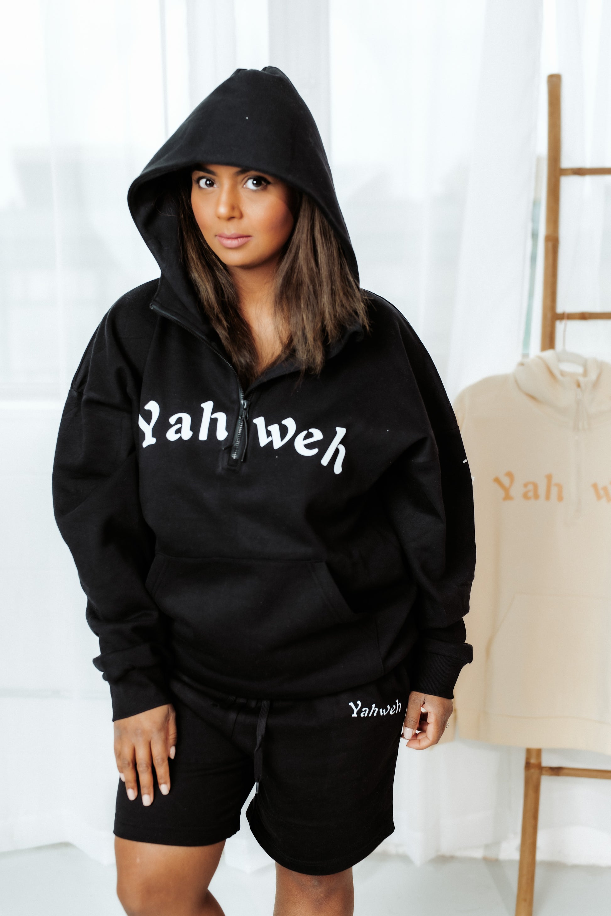 YAHWEH ½ Zip Hoodie Short Set