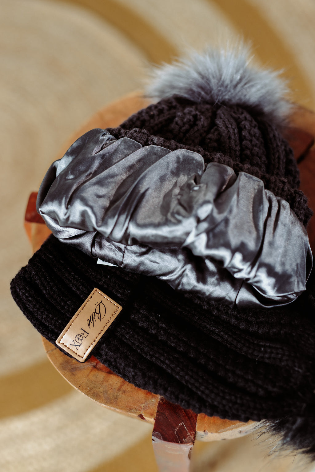 Bebe Fox | Satin Lined Beanie with Pom Pom