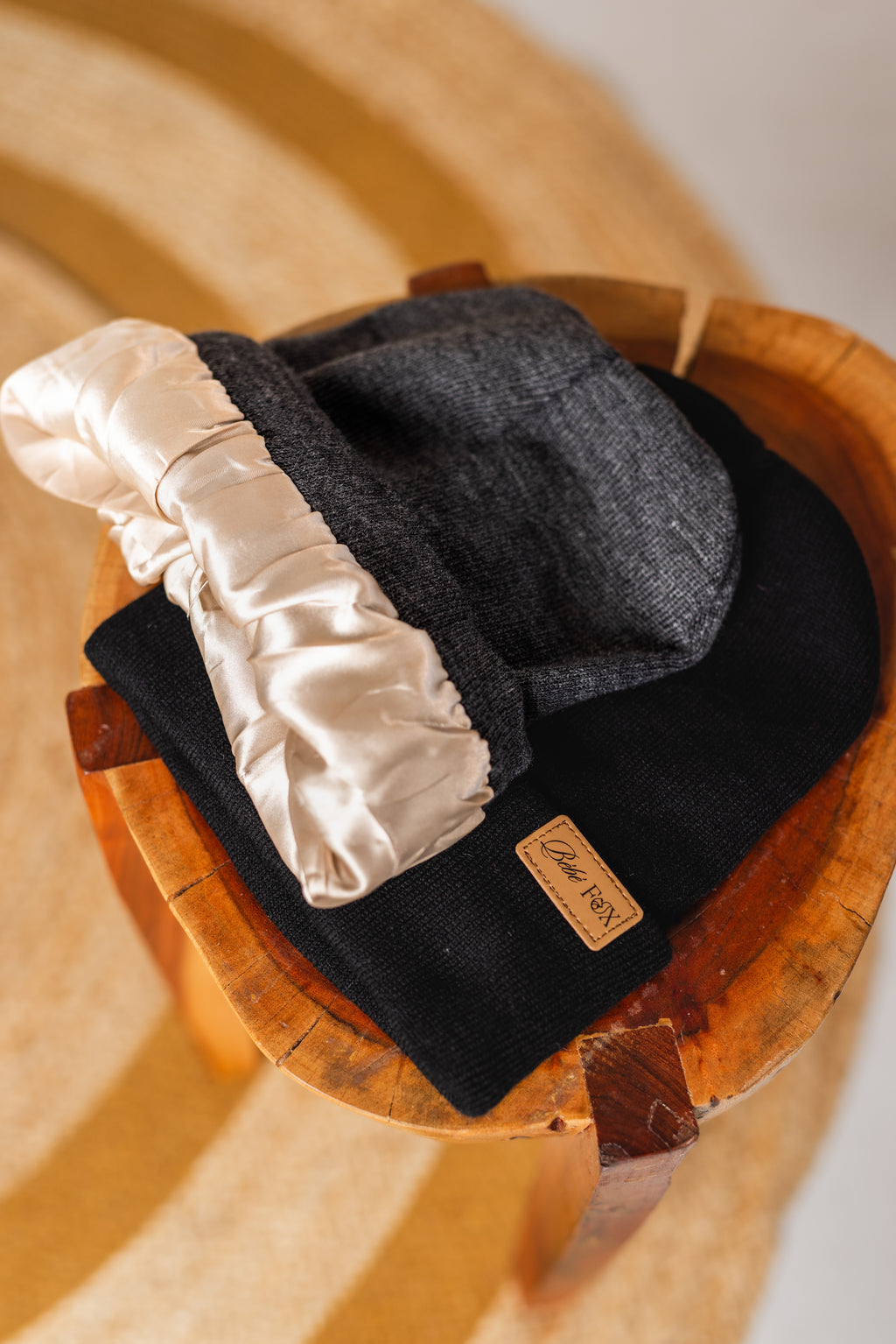 Bebe Fox | Satin Lined Beanie with Pom Pom